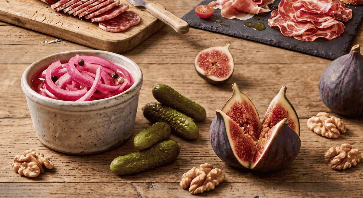 Condiments planche de charcuterie