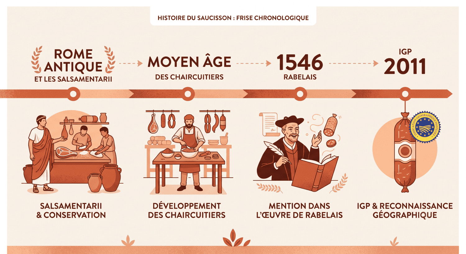 frise chronologique histoire du saucisson.